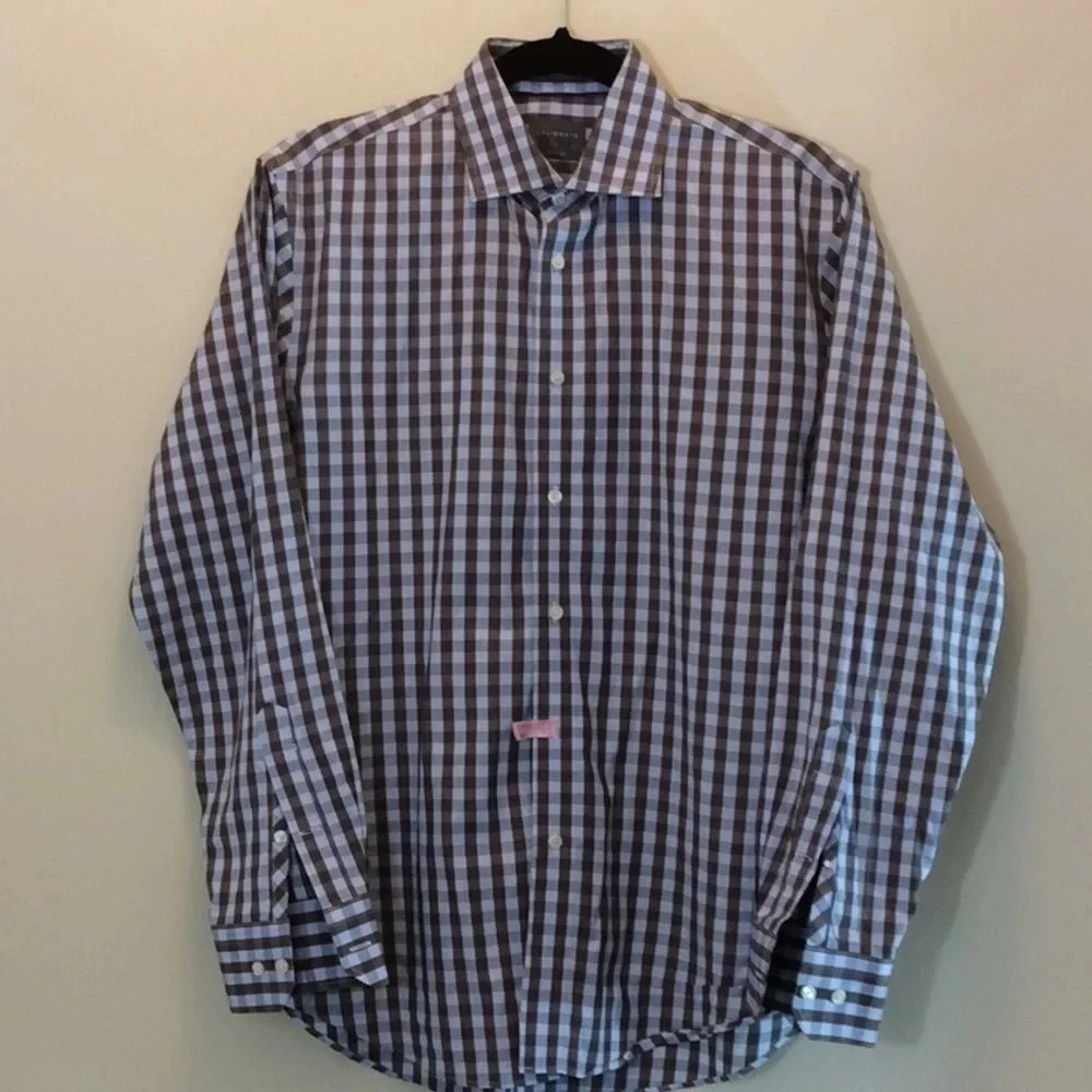 Calibrate Brown & Blue Trim Fit Dress Shirt - Picture 2 of 7